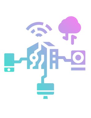 Beyaz arkaplanda TV izleme vektör simgesi