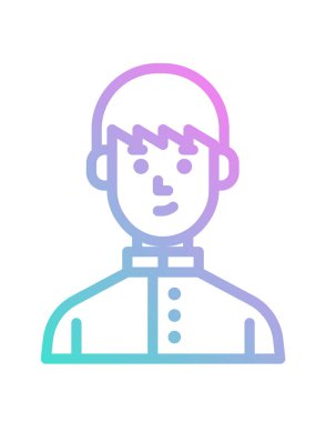 Düz tarzda bir erkek öğrencinin vektör çizimi