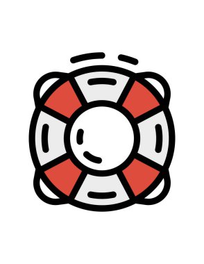 yaşam şamandırası çizgi vektör simgesi