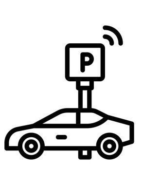 Beyaz arkaplanda park arabasının vektör çizimi