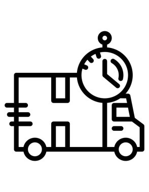 Beyaz arkaplandaki kamyonun vektör çizimi