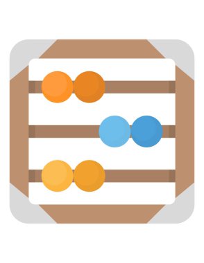 Abaküs simgesi beyaz arkaplanda izole edilmiş çizgi film tarzında. okul sembolü illüstrasyonu.