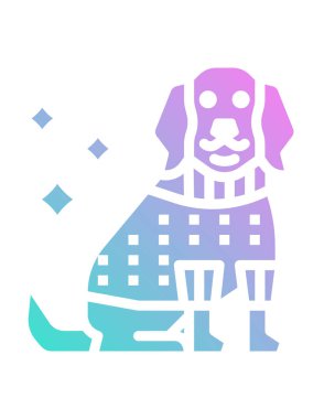 Kıyafetli şirin bir köpeğin vektör çizimi 