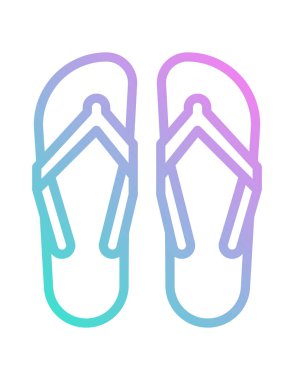 Parmak arası terlik ikonu. Plaj terlikleri sembolü. vektör illüstrasyonu