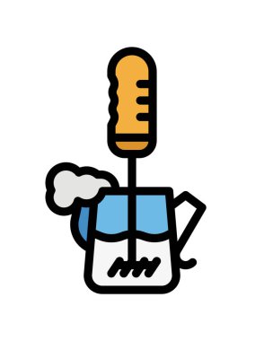 Siyah renkli kahve fincanı simgesi beyaz arkaplanda izole edilmiş. vektör illüstrasyonu