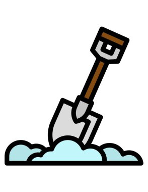 Kürek ve kürek ikonu. vektör illüstrasyonu 