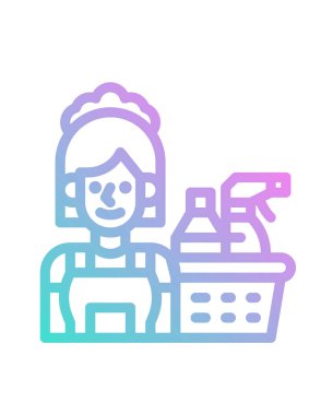 temizlikçi simgesi vektör illüstrasyonu 