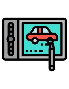 araba renkli vektör simgesi.