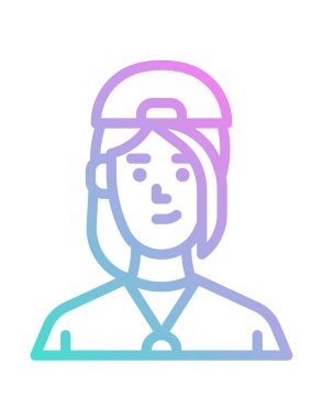 Kadın çizgi film karakterinin vektör çizimi