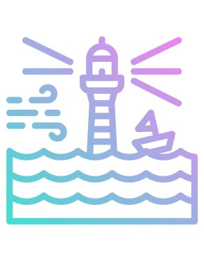 Deniz feneri simgesinin vektör illüstrasyonu