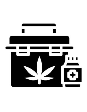 Tıbbi marihuana simgesi vektör illüstrasyon grafik tasarımı