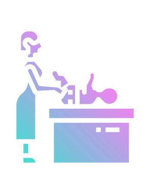 Kadın bezi değiştiren vektör çizimi