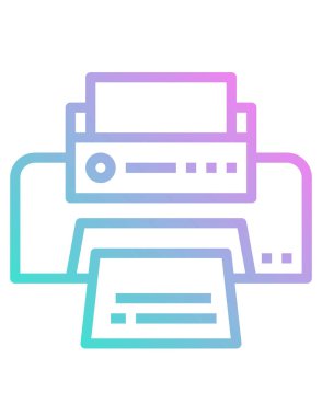 Yazıcı işareti vektör simgesi. Grafik ve web tasarımı için beyaz arkaplanda siyah illüstrasyon izole edildi.