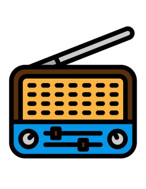 Bir radyo simgesinin vektör illüstrasyonu