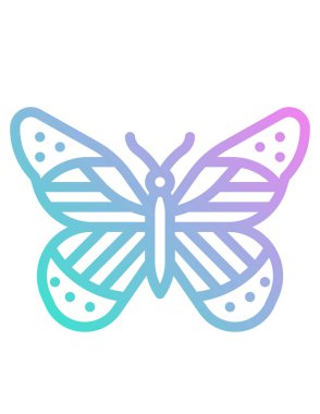 Kelebek simgesi vektör illüstrasyonu 