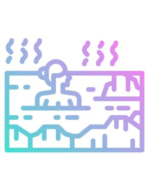 Onsen gevşemesinin vektör illüstrasyonu