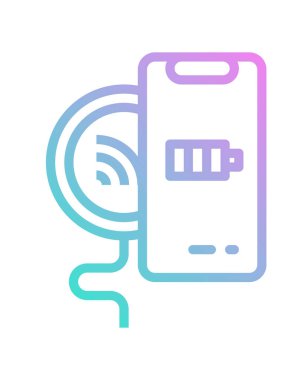 Kablosuz şarj simgesinin vektör çizimi