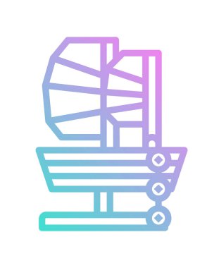 Yelkenlinin beyaz üzerindeki vektör çizimi