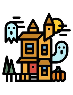 Bir bina simgesinin vektör illüstrasyonu