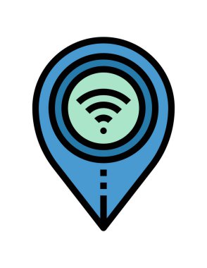 Beyaz arkaplanda wifi pin vektör çizimi 