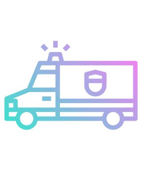 polis arabası düz simgesi, vektör illüstrasyonu