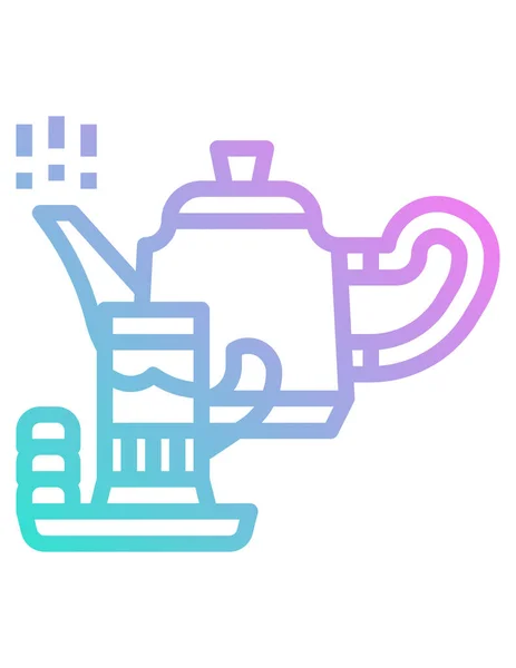 Иконка Чайник Плоском Стиле Изолированы Белом Фоне Векторная Иллюстрация Кофейных — стоковый вектор