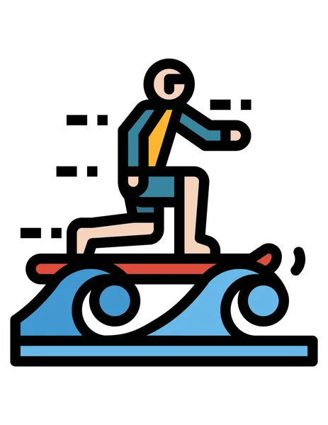 Vector Illustration Man Riding Skateboard — Stock Vector