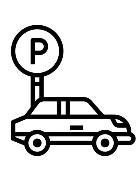 Illustrazione Vettoriale Parcheggio Auto Sfondo Bianco — Vettoriale Stock
