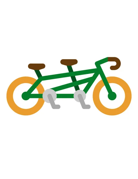 Illustrazione Vettoriale Della Bicicletta Tandem Sfondo Bianco — Vettoriale Stock