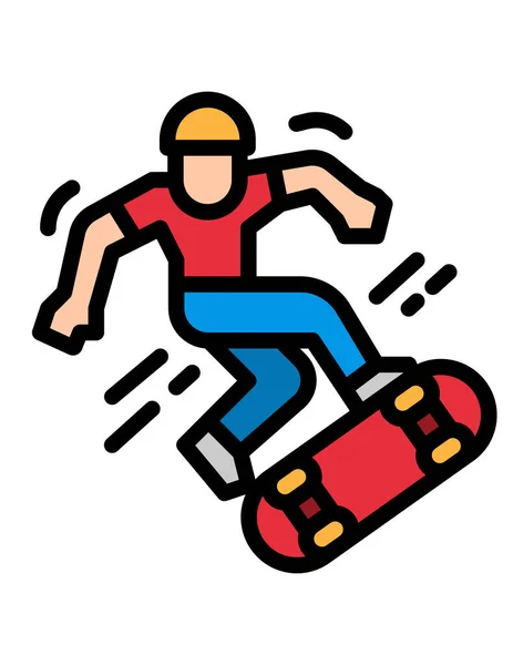 Vektorillustration Des Skateboarding Mannes — Stockvektor