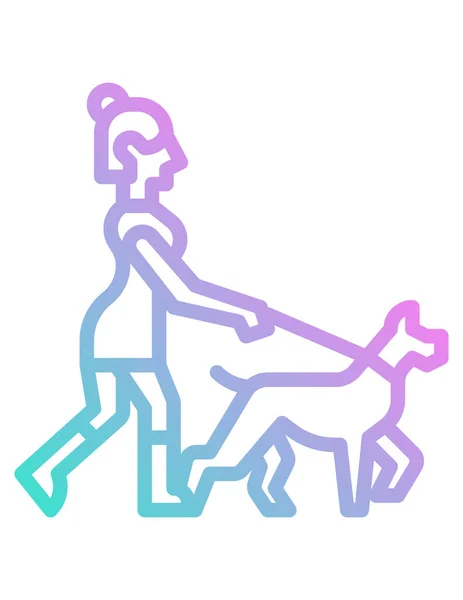 Векторная Иллюстрация Бега Человека Собакой — стоковый вектор
