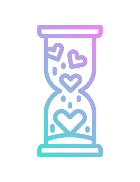 Vector Ilustración Amor Reloj Arena — Vector de stock