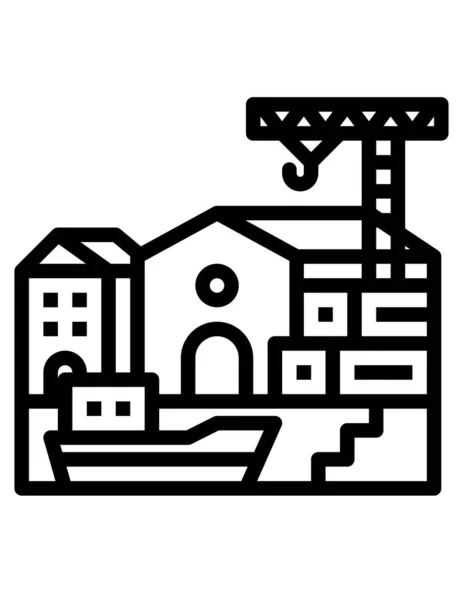 Ilustración Vectorial Del Icono Del Edificio Moderno — Vector de stock