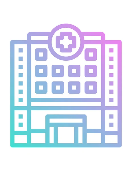 Hospital Edifício Ícone Ilustração Vetorial — Vetor de Stock