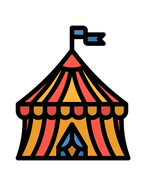 Tenda Circo Icona Immagine Vettore Illustrazione Design — Vettoriale Stock