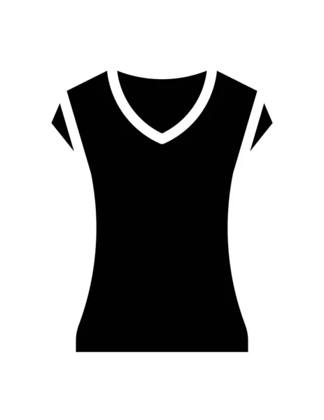 白い背景のTシャツラインベクトルアイコン — ストックベクタ