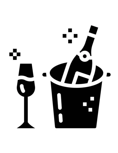 Illustration Vectorielle Simples Icônes Ligne Vin — Image vectorielle