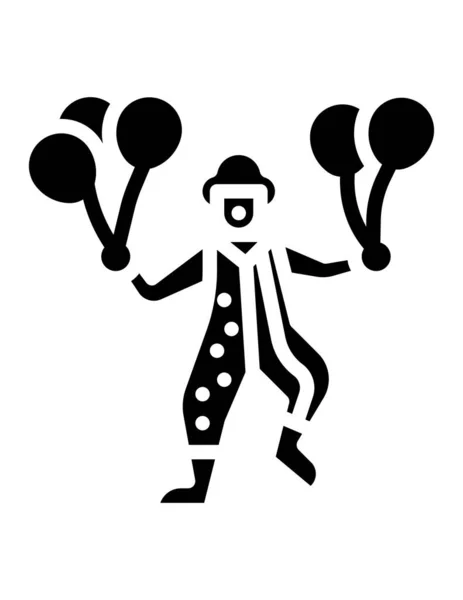 Icona Del Clown Illustrazione Vettoriale — Vettoriale Stock