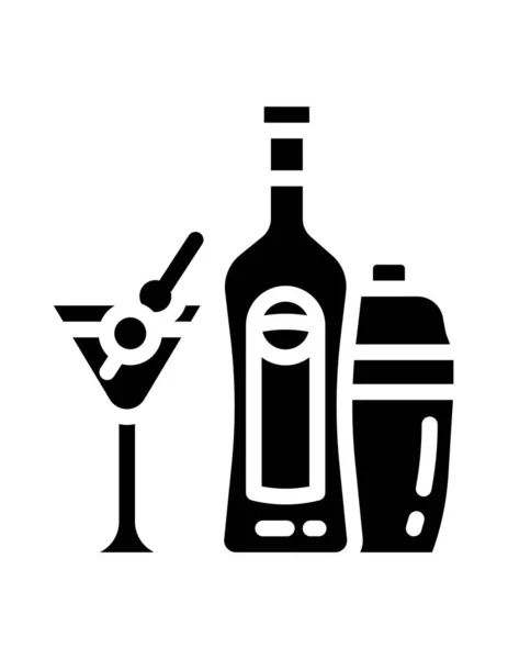 Έννοια Αλκοολούχο Ποτό Λευκό Φόντο — Διανυσματικό Αρχείο