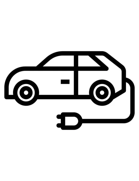 Διανυσματική Απεικόνιση Του Ηλεκτρικού Αυτοκινήτου Λευκό Φόντο — Διανυσματικό Αρχείο