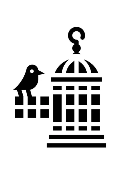 Pájaro Casa Icono Vector Ilustración Diseño Gráfico — Vector de stock
