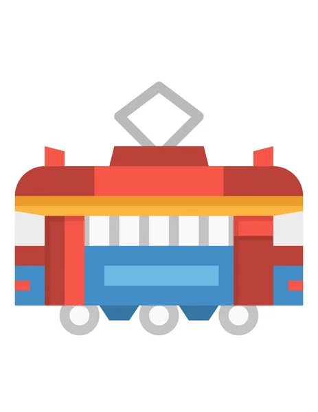 Illustrazione Vettoriale Del Tram Sfondo Bianco — Vettoriale Stock