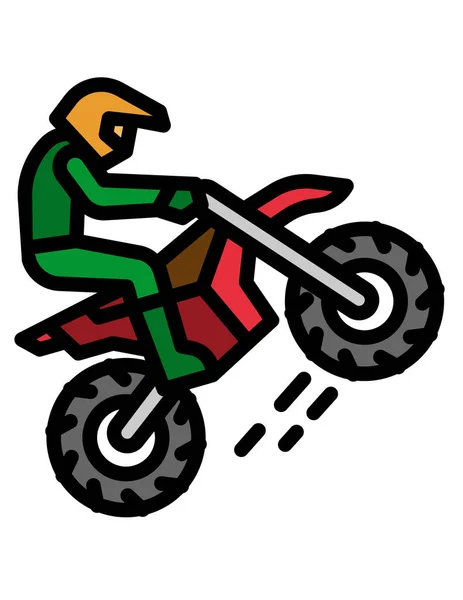 Ilustração Vetorial Homem Montando Uma Motocicleta — Vetor de Stock