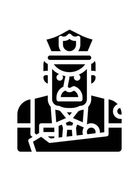 Policeman Flat Icon Vector Illustration — Stock Vector