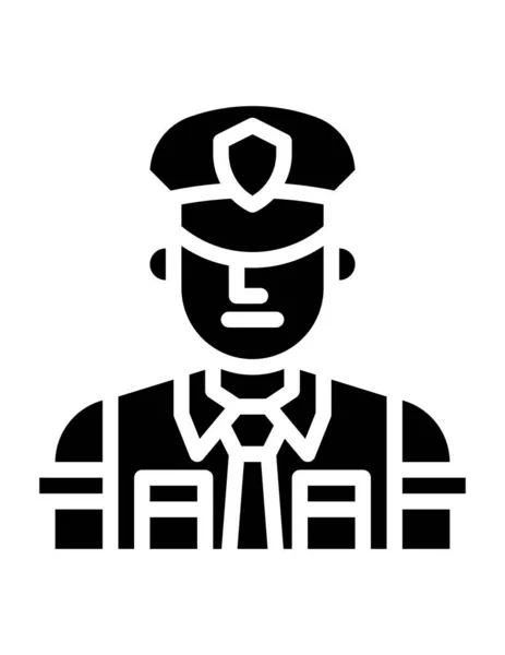 Policeman Flat Icon Vector Illustration — Stock Vector