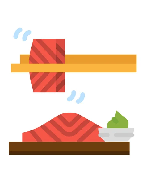 Sushi Street Food Izolált Fehér — Stock Vector