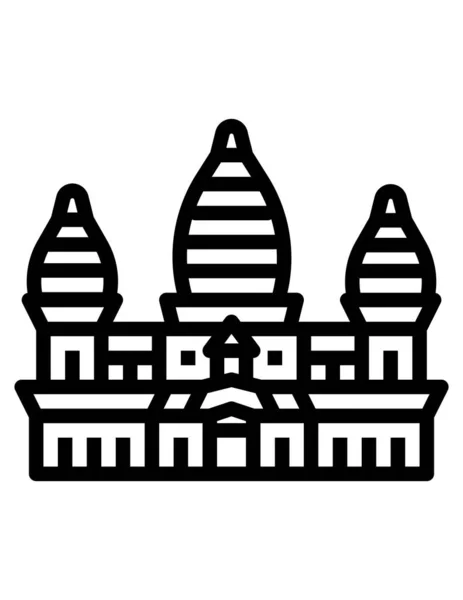 Ilustração Vetorial Arquitetura Cambojana — Vetor de Stock