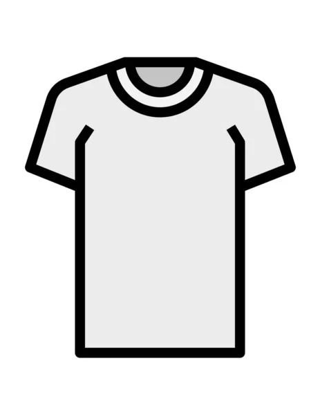 Camiseta Línea Vector Icono Sobre Fondo Blanco — Vector de stock