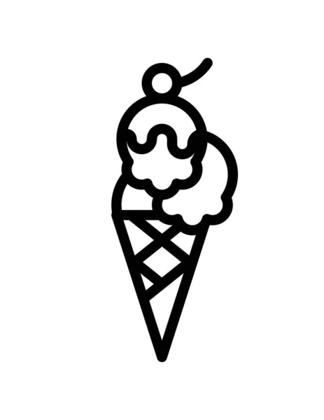 Значок Мороженого Белом Фоне — стоковый вектор