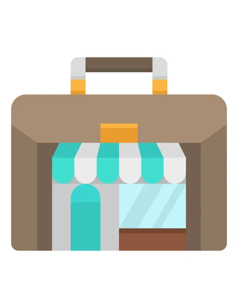 Icona Shopping Bag Stile Piatto Isolato Sfondo Bianco Simbolo Viaggio — Vettoriale Stock
